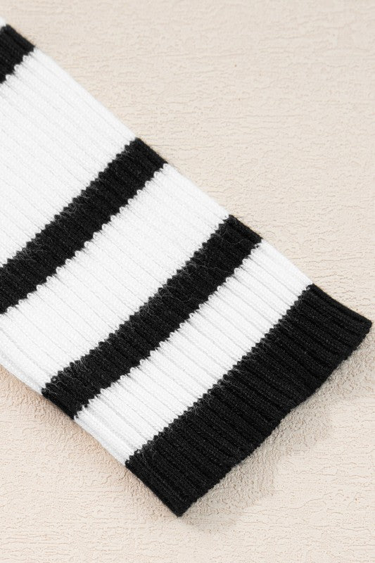 Stripe Scalloped Scoop Neck Ribbed Knit Sweater Shop Style & More | Fresh Looks, Everyday Deals & Free Shipping
