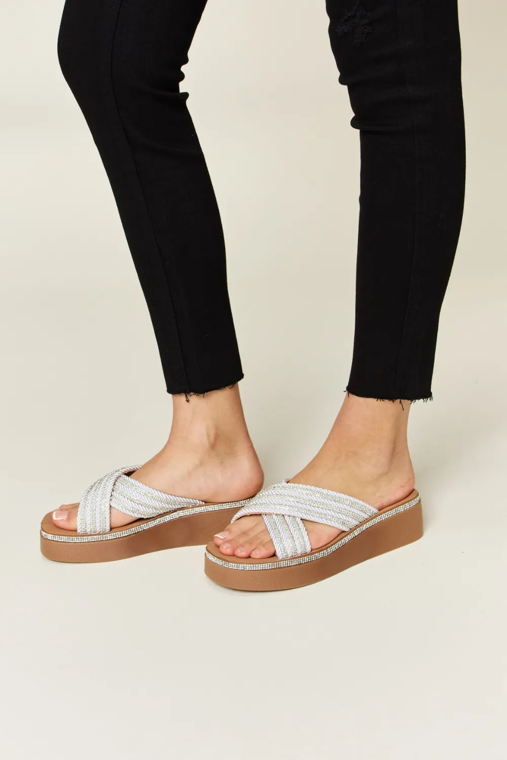Forever Link Rhinestone Platform Wedge Sandals New Era Fashion LLc