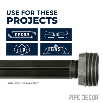 4 in. x 1 1/2 in. Black Bushing PIPE DECOR