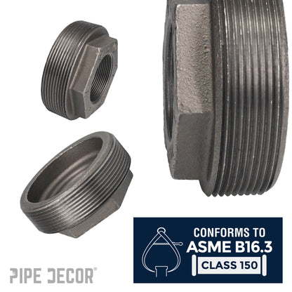 4 in. x 2 in. Black Bushing PIPE DECOR