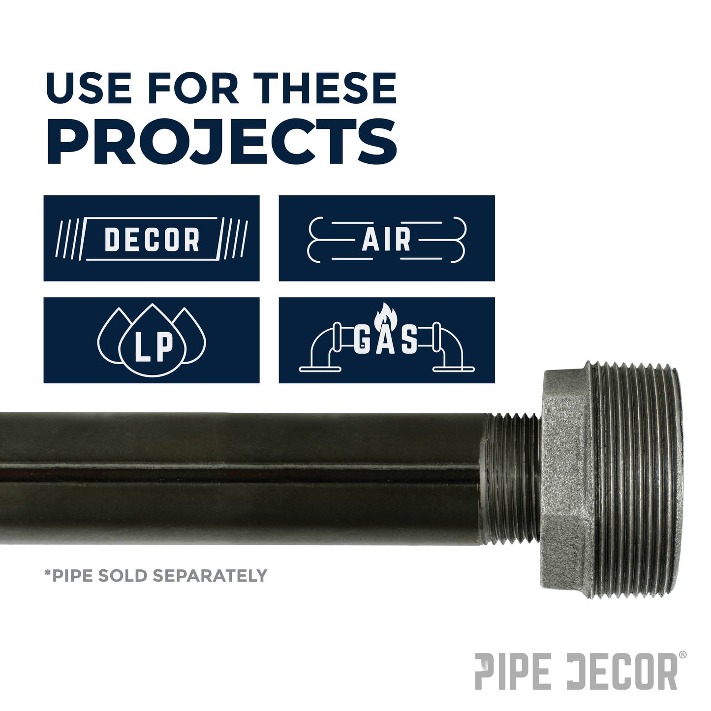 4 in. x 3 in. Black Bushing PIPE DECOR