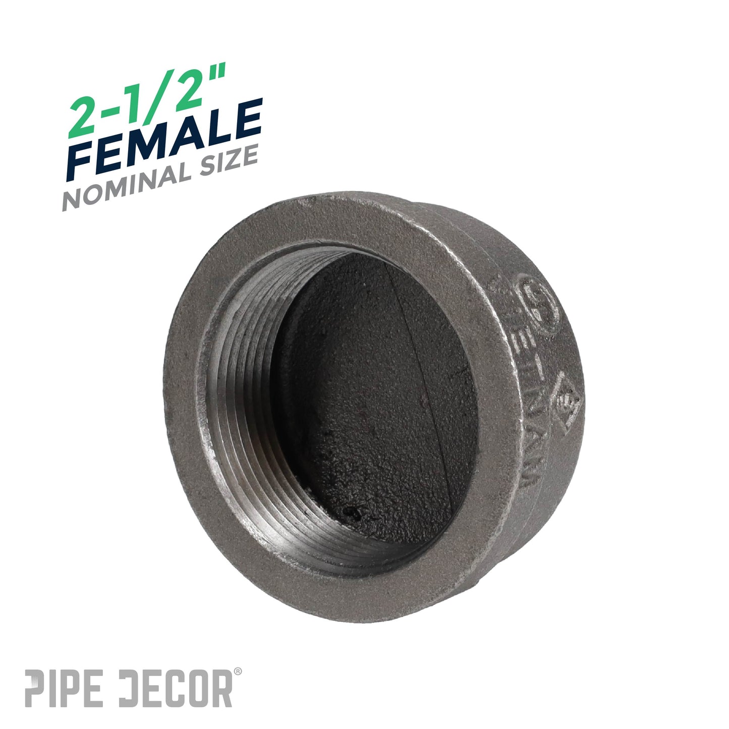 2 1/2 in. Black Cap PIPE DECOR