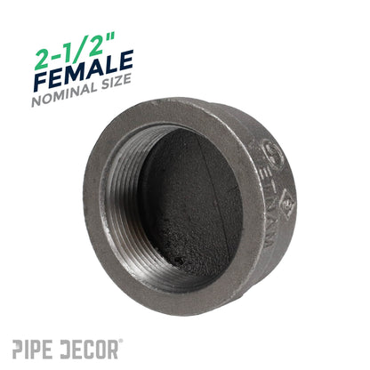 2 1/2 in. Black Cap PIPE DECOR