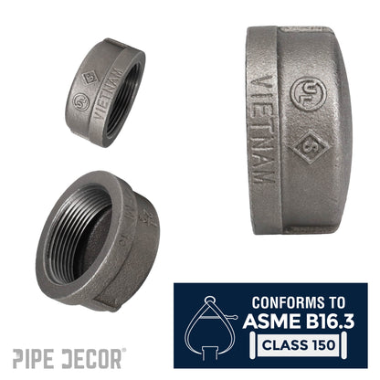 2 1/2 in. Black Cap PIPE DECOR