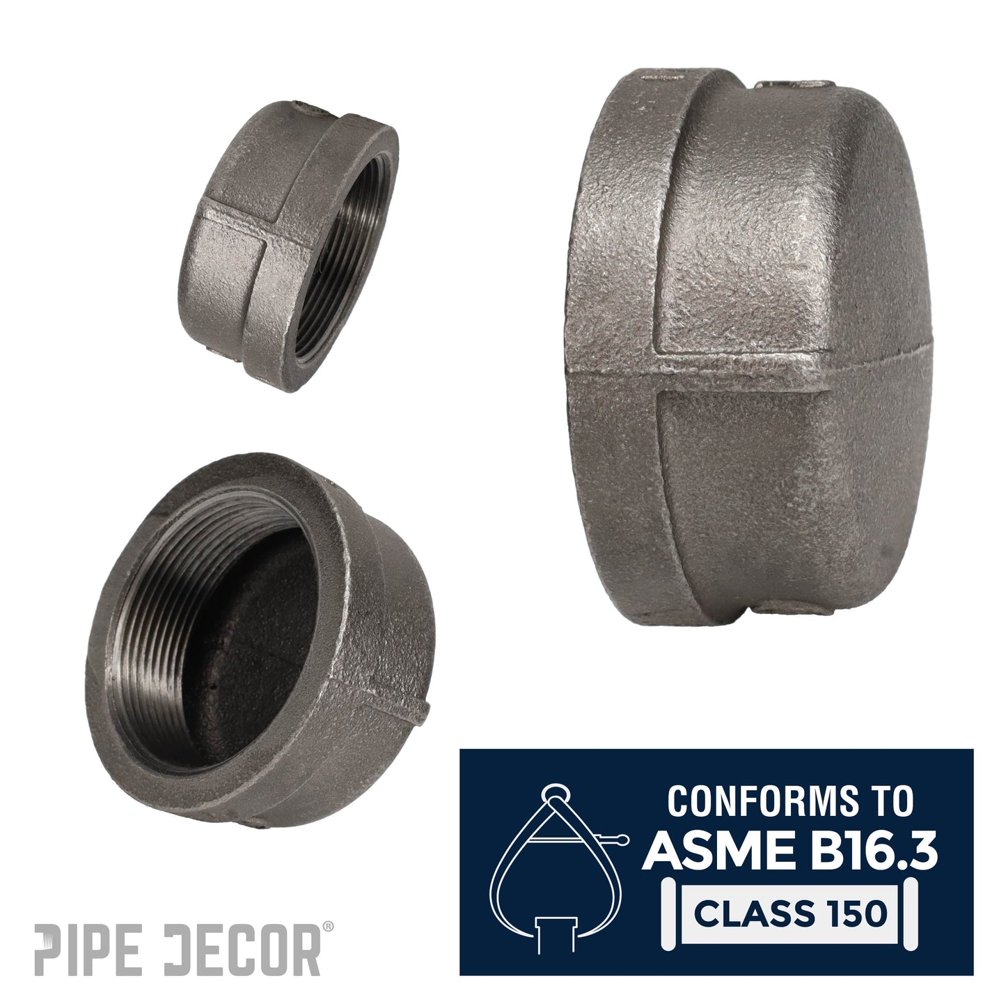 4 in. Black Cap PIPE DECOR