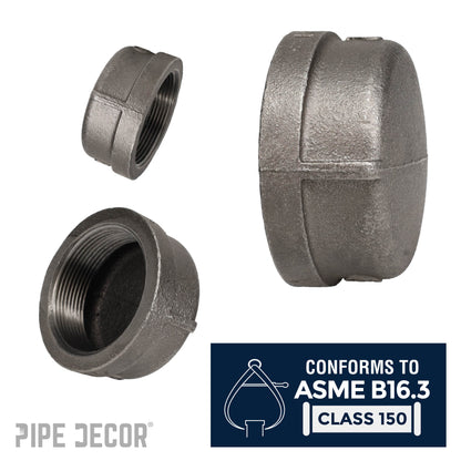 4 in. Black Cap PIPE DECOR