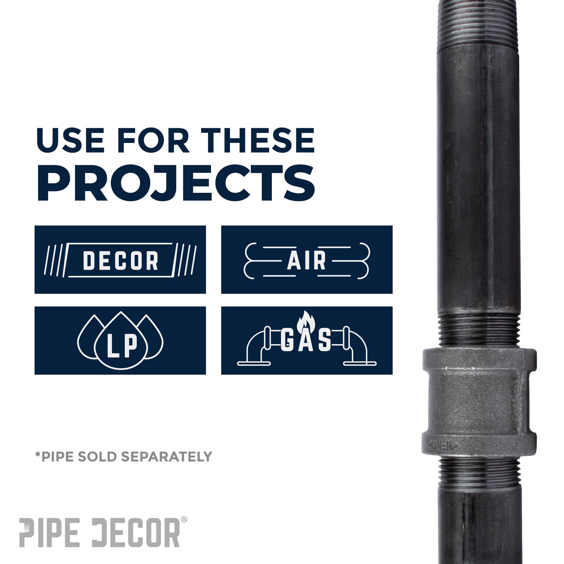 4 in. Black Coupling PIPE DECOR