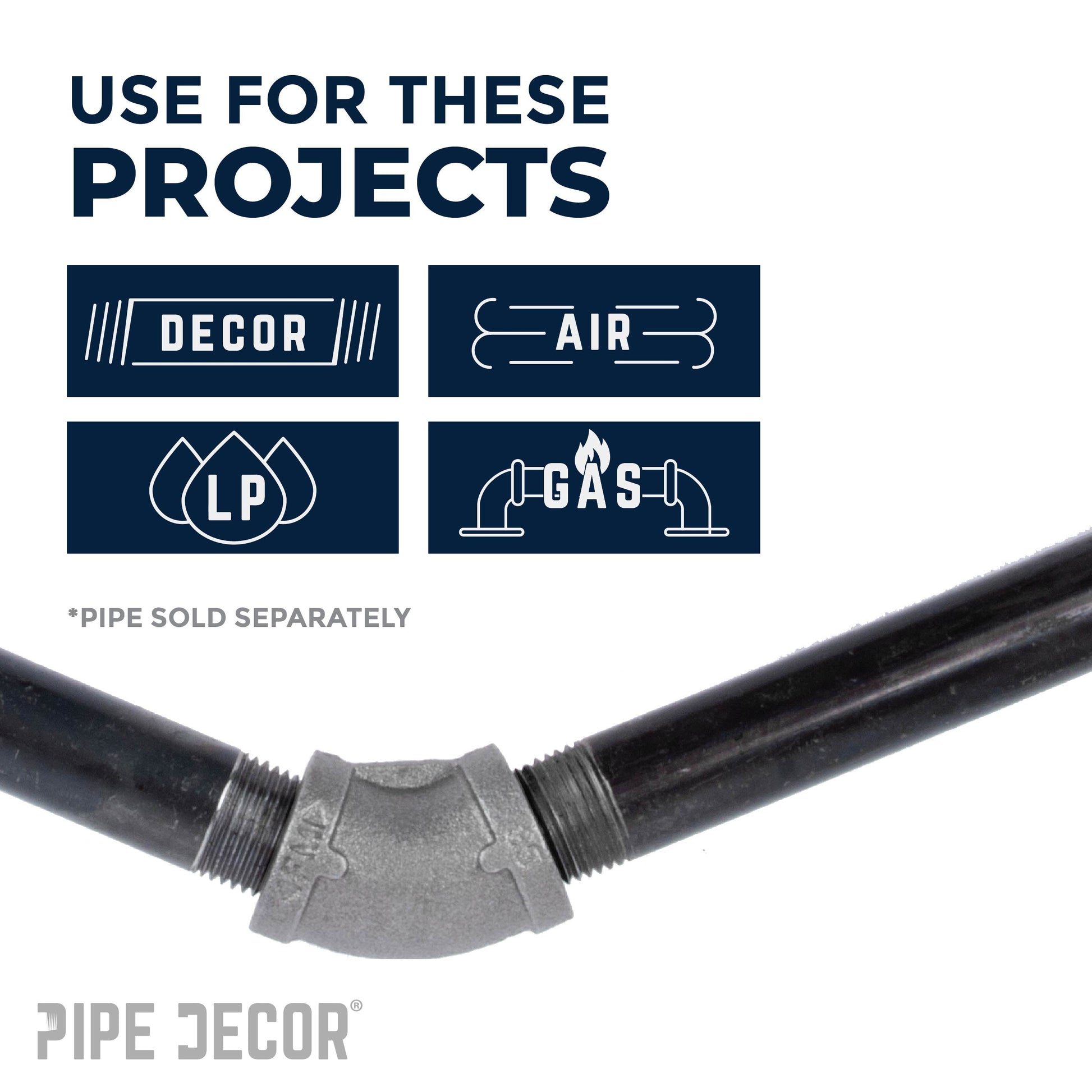 3 in. Black 45 Degree Elbow PIPE DECOR