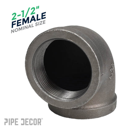 2 1/2 in. Black 90 Degree Elbow PIPE DECOR