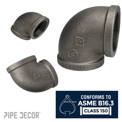 4 in. Black 90 Degree Elbow PIPE DECOR