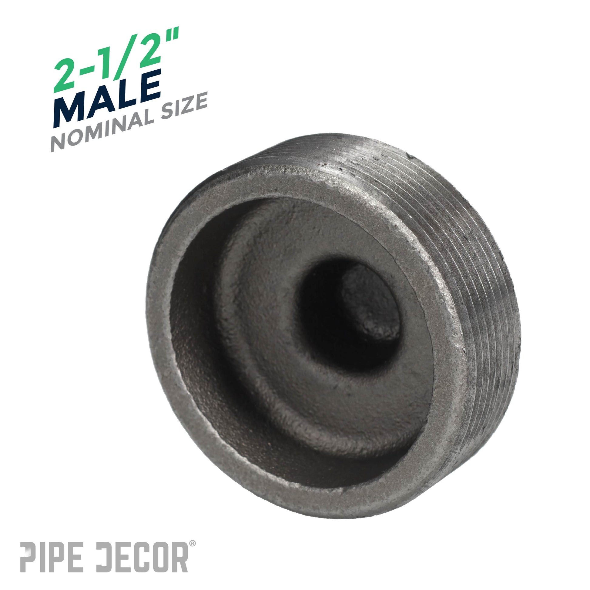 2 1/2 in. Black Plug PIPE DECOR