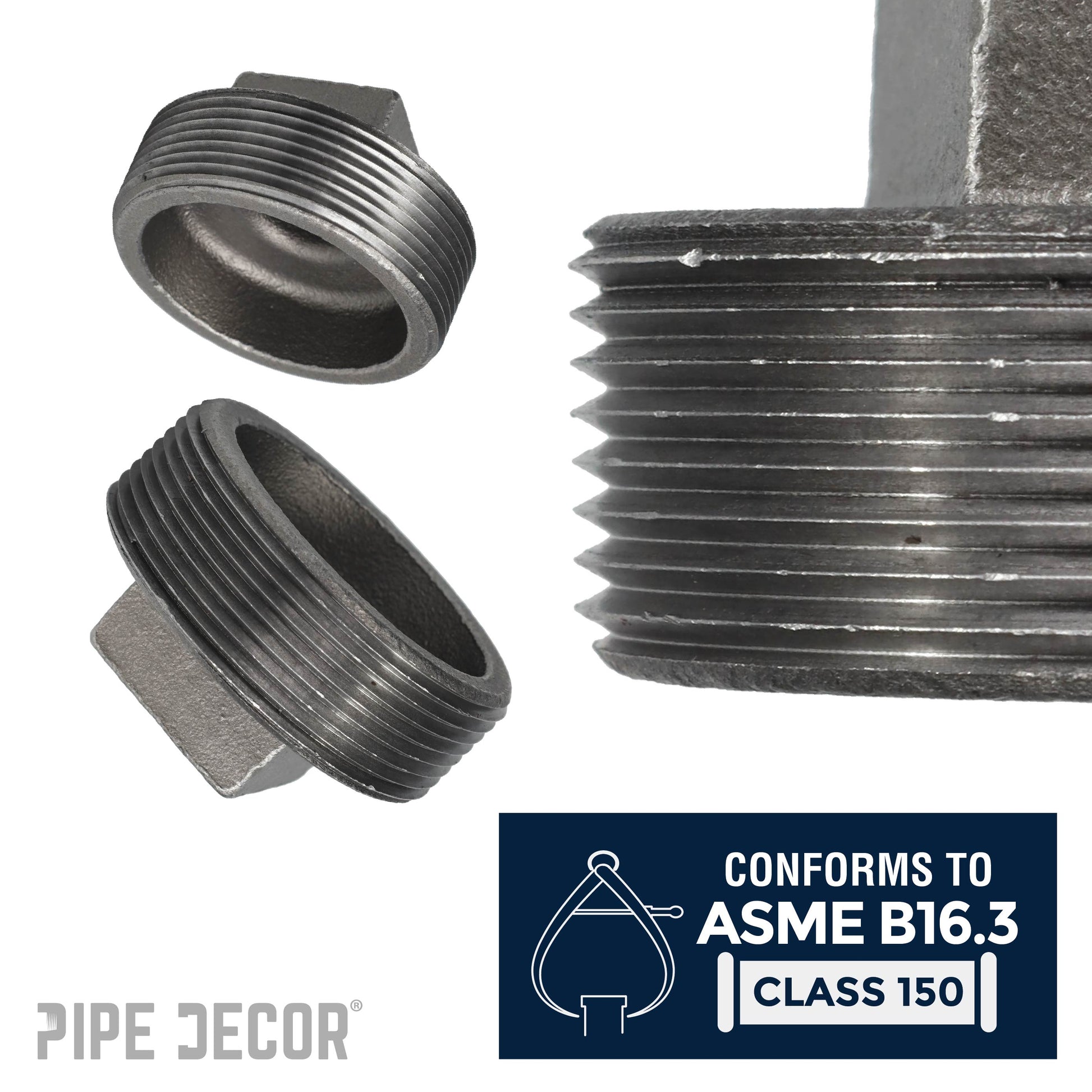 2 1/2 in. Black Plug PIPE DECOR