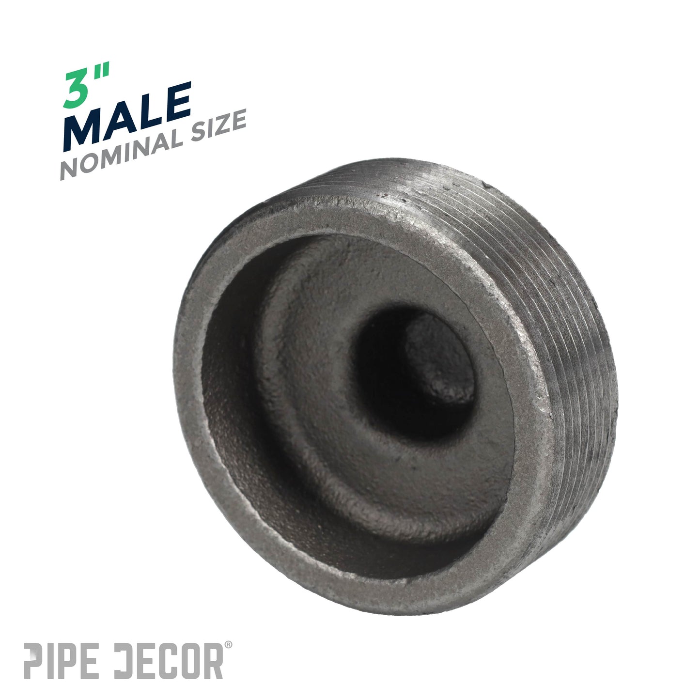 3 in. Black Plug PIPE DECOR