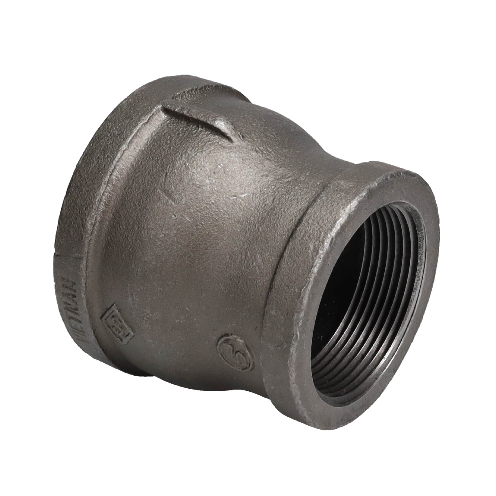 3 in. x 2 1/2 in. Black Reducing Coupling PIPE DECOR