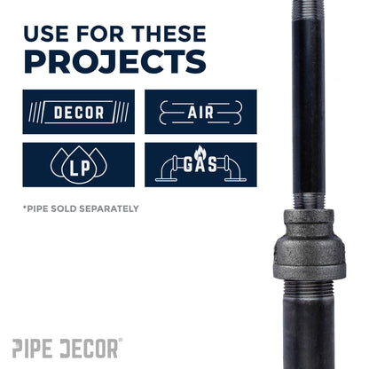 4 in. x 3 in. Black Reducing Coupling PIPE DECOR
