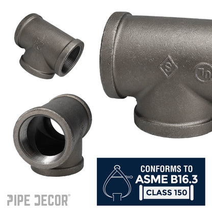 2 1/2 in. Black Tee PIPE DECOR
