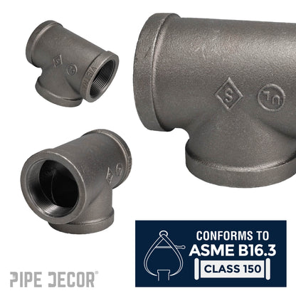 4 in. Black Tee PIPE DECOR