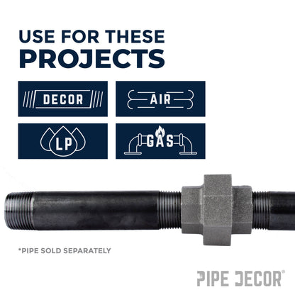 2 1/2 in. Black Union PIPE DECOR
