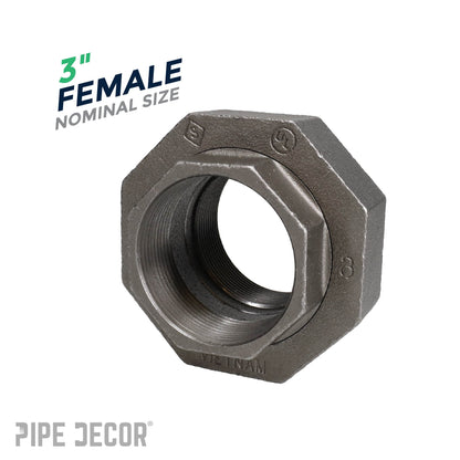 3 in. Black Union PIPE DECOR