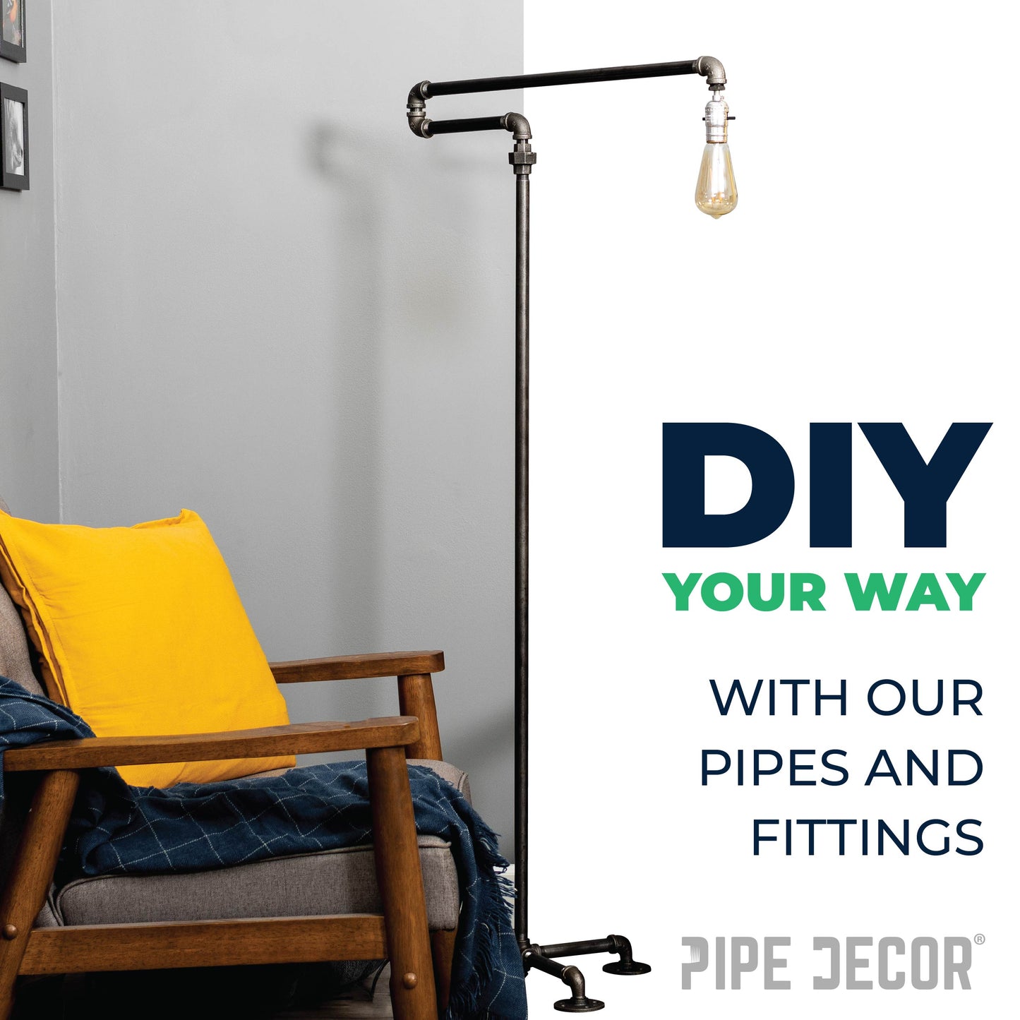 3 in. Black Union PIPE DECOR