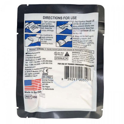 QuikClot Combat Gauze, Z-Fold, Law Enforcement quakekits.com