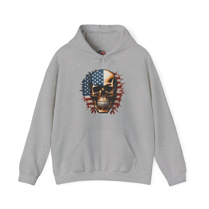 American Flag Skull Hooded Sweatshirt The Devil's Pickle