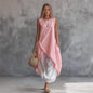 Solid-Color Sleeveless Loose-Fit Dress With Patch Pockets FitiqueFit