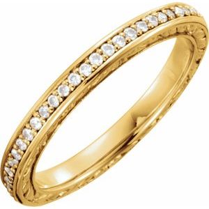 14K Yellow 1/4 CTW Natural Diamond Sculptural Eternity Band Size 7 Ethereal Legacy Boutiques