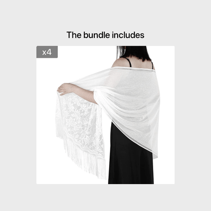 Women's Casual Shawl Wrap - Solid Color, Lightweight Polyester Knit - Going Out Essentials | Fringe Trim | Floral Lace Details NovaCart