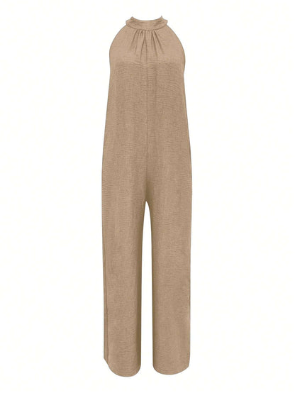 Sleeveless Halter Ruffled Young Women's Jumpsuit Grayceful LLC