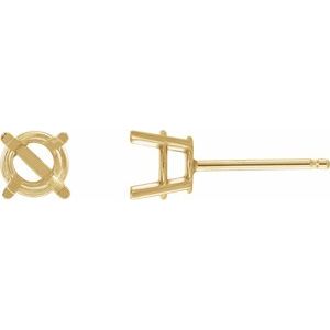 14K Yellow 8 mm Lab-Grown Aqua Sapphire Earrings