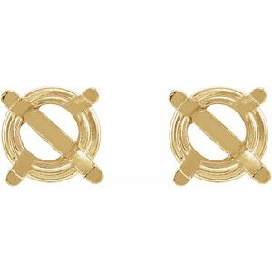 14K Yellow 8 mm Lab-Grown Aqua Sapphire Earrings
