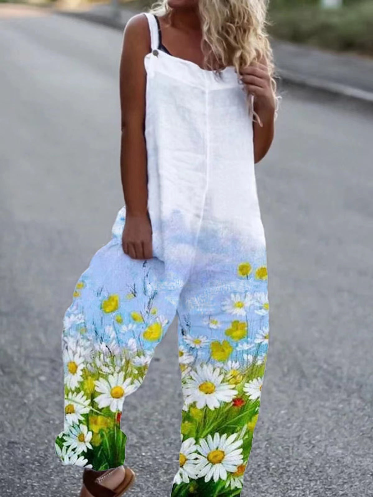 Women's Butterfly Print Overalls – Sleeveless Loose Fit Suspender Pants FitiqueFit