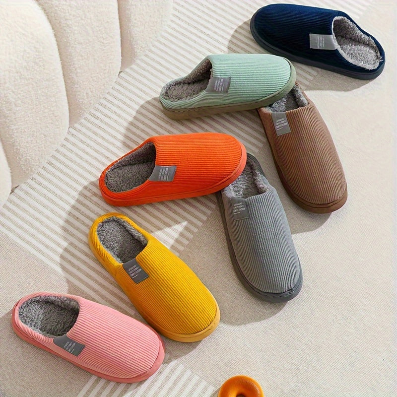 Couple's Warm Slippers for Women, Household Use for Spring, Autumn, and Winter, Non-Slip Thick Sole Indoor Postpartum Plush Slippers for Winter, for Men, Women Shoes NovaCart