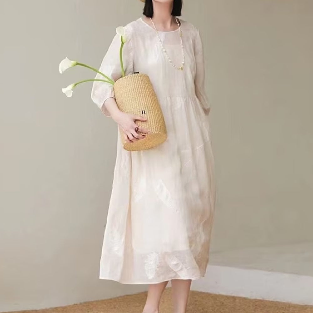 Women's Fashion Personality Linen Dress FitiqueFit