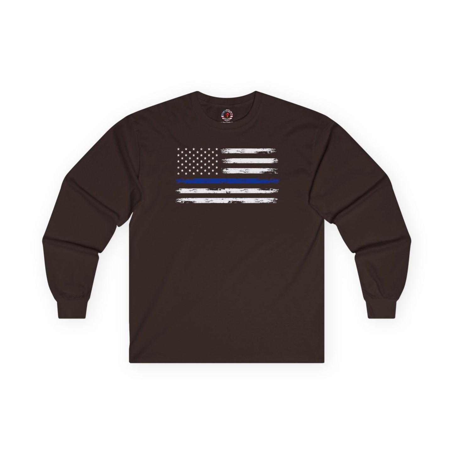 Thin Blue Line American Flag Long Sleeve Tee The Devil's Pickle