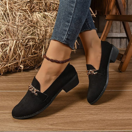 Women’s Pointed Toe Chunky Heel Shoes FitiqueFit