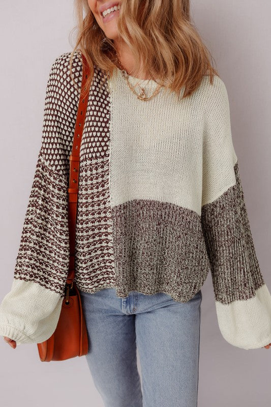 Colorblock Tie-Back Drop Shoulder Sweater Shop Style & More | Fresh Looks, Everyday Deals & Free Shipping