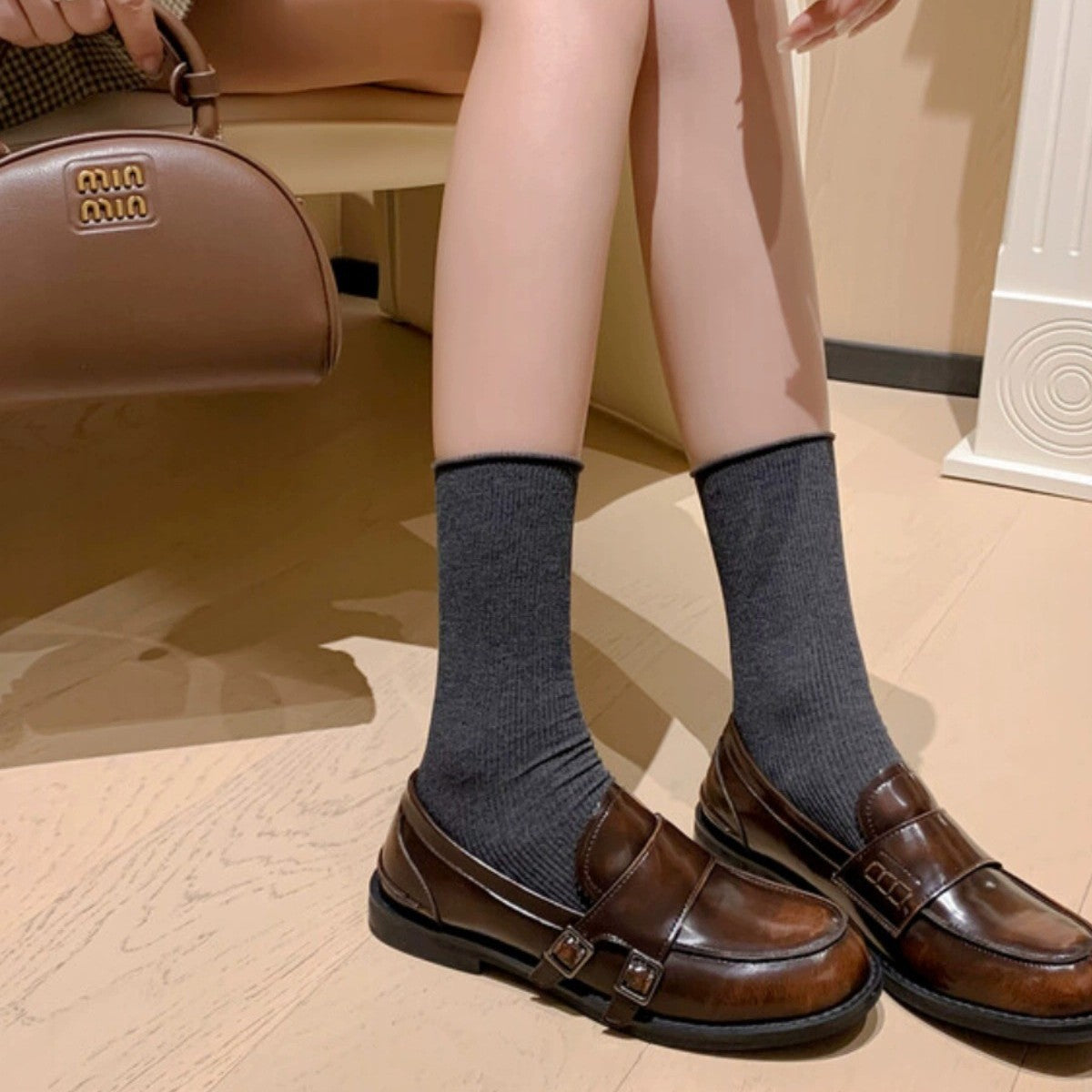 Women's Chunky Heel Buckle Loafer Shoes FitiqueFit