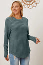 Basic Bae Full Size Ribbed Thumbhole Sleeve T-Shirt New Era Fashion LLc