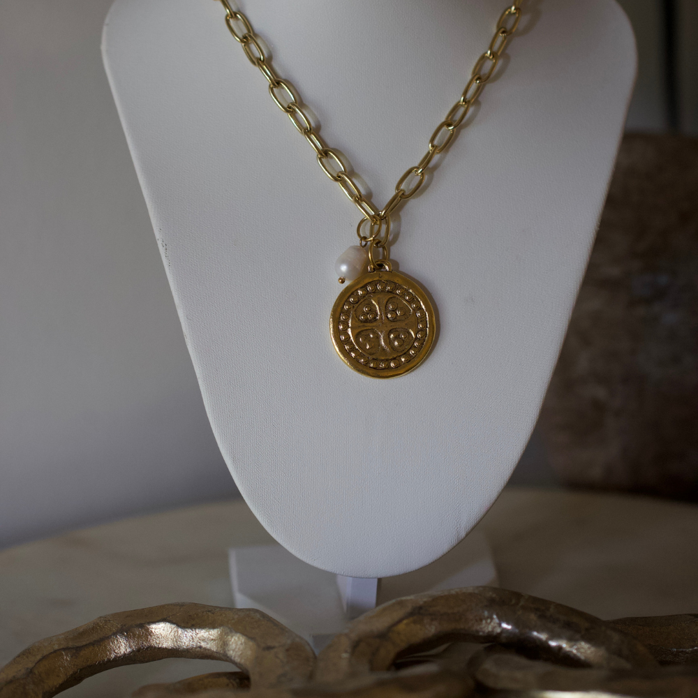 Nora Cross Coin Necklace Deep South Originals