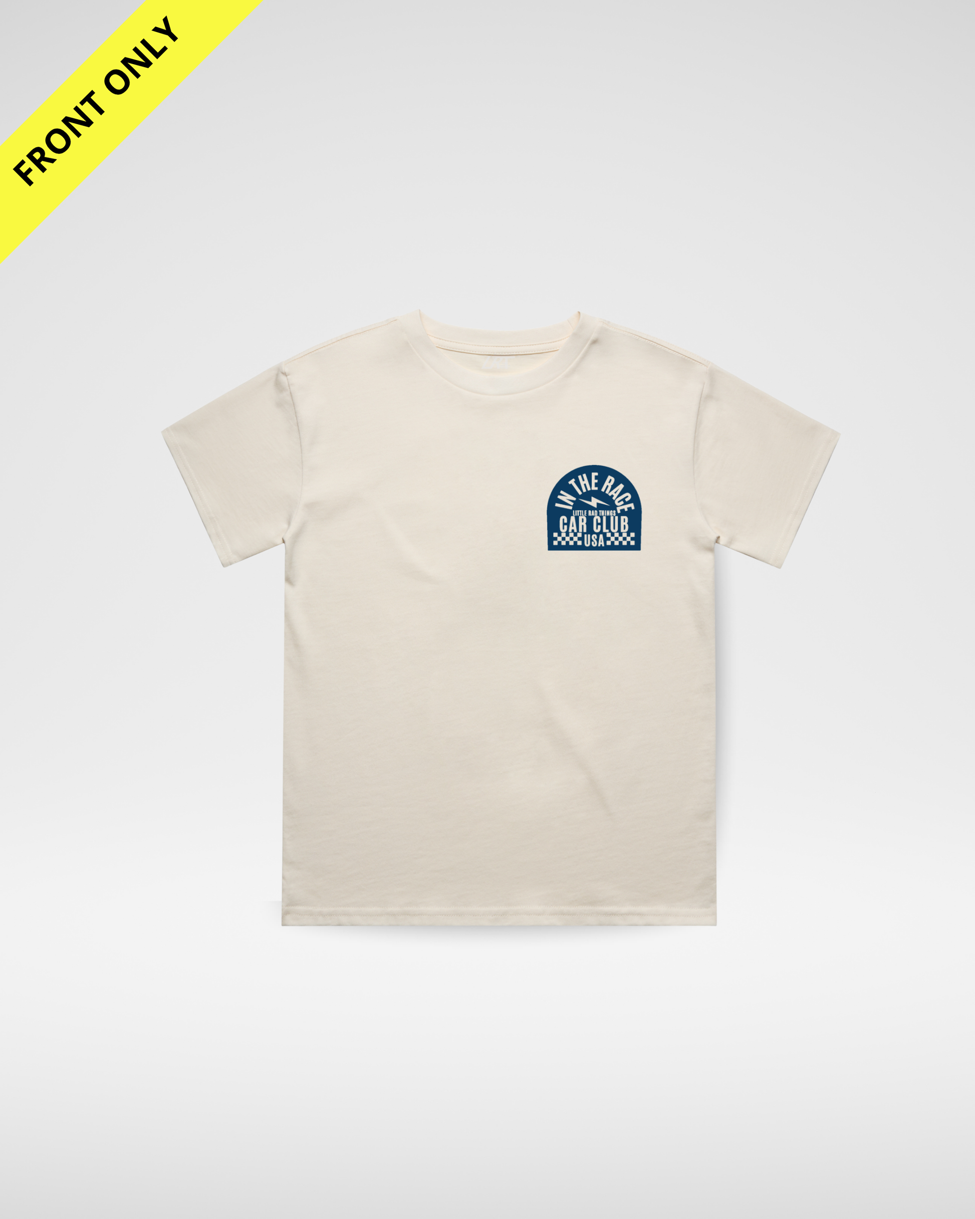 CAR CLUB USA TEE - CREAM (FRONT ONLY) LITTLE RAD THINGS