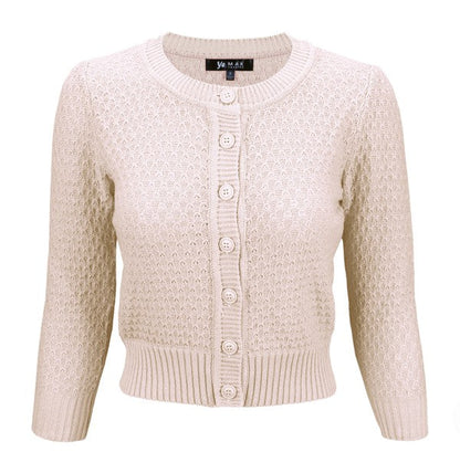Cute Pattern Cropped Cardigan Sweater  3/4 Sleeve Shop Style & More | Fresh Looks, Everyday Deals & Free Shipping