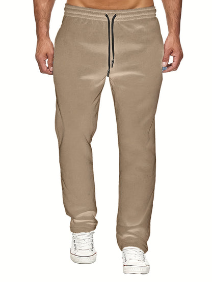 Men'S Fashion Casual Solid Color Fleece-Lined Joggers NovaCart
