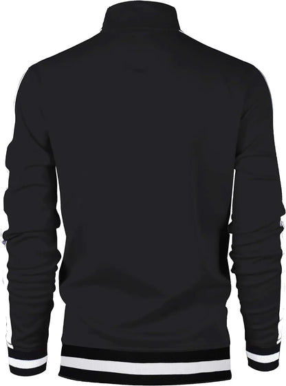 -TRACK JACKET Mens Urban Hip Hop Premium Track Jacket - Slim Fit Side Taping Sportswear Urbanwear Streetwear Top