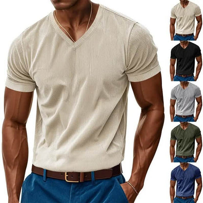 Loose Casual Men's V-neck Short Sleeve SnagBag