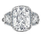 3.5CT Cushion Diamond Veneer Cubic Zirconia 14K Gold Ring. 635R71567K