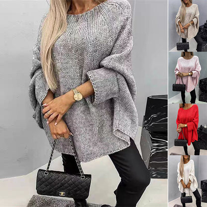 Winter Loose Batwing Sleeve Pullover Sweater Fashion Oversized Knitted Shawl Sweater Tops For Women Clothing Grayceful LLC