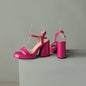 Women's Round Toe Chunky Heel Sandals – Buckle Strap Block Heel FitiqueFit