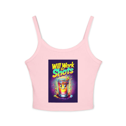 Will Work for Shots Womens Spaghetti Strap Tank Top Country in My Heart